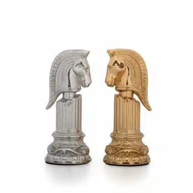 Schachspiel aus gold- und silberbeschichtetem Metall Römische Säule – Bild 8