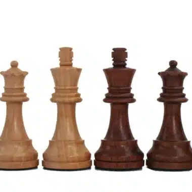 Classic VII Schachbrett und Schachspiel aus goldenem Rosenholz – Bild 4