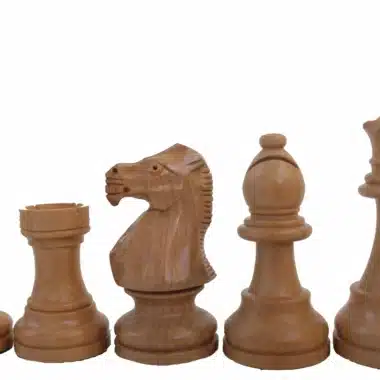 Classic VII Schachbrett und Schachspiel aus goldenem Rosenholz – Bild 5