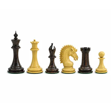 Schachspiel Sheffield aus Rosenholz, komplette Reihe der sechs Figuren