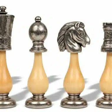 Arabic Style VIII Schachbrett Set Aufbewahrung und Schachfiguren Staunton Holz- und Metallschach – Bild 7
