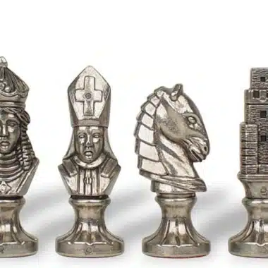 Medieval IV Schachset aus Ahornholz & Metall-Schachspiel – Bild 8