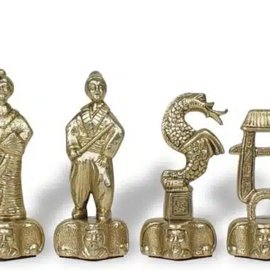 Alternative view of Schachspiel aus Metall Samurai