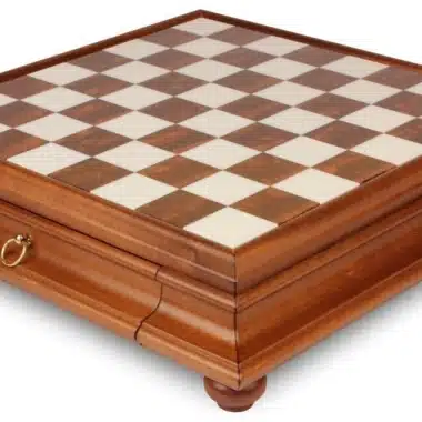 Set "Large Staunton II" Schachbrett auf Fuß aus Holz und toskanischem Alabaster und Schachspiel aus Messing Staunton – Bild 5