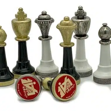 Staunton Design Set IV Schachbrett aus Ahornholz und Schachspiel aus Holz und Metall – Bild 8