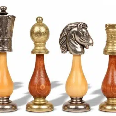 Arabic Style VIII Schachbrett Set Aufbewahrung und Schachfiguren Staunton Holz- und Metallschach – Bild 9