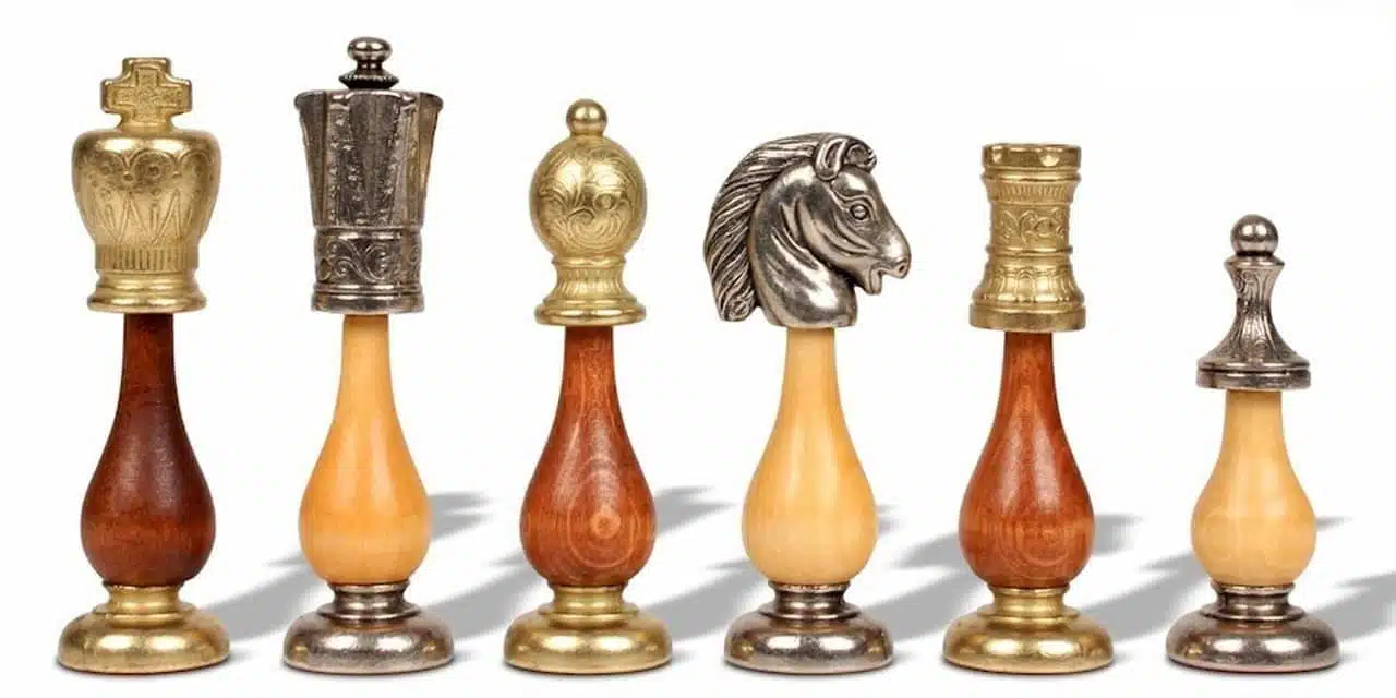 Arabic Style VIII Schachbrett Set Aufbewahrung und Schachfiguren Staunton Holz- und Metallschach – Bild 9