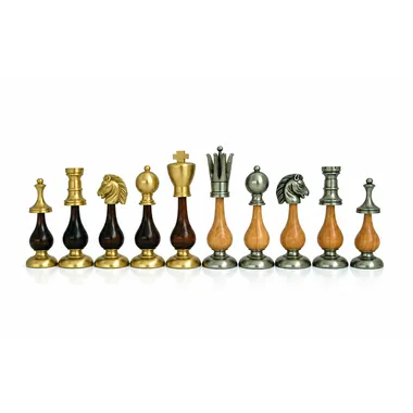 Schachspiel „Giant Oriental Premium“ aus Holz und massivem Messing