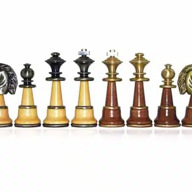 Jeu d'Echecs en Bois et Laiton Massif "Staunton XL"