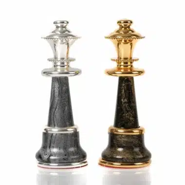 Staunton Fantasy XL Set Schachbrett aus grünem Ahornholz & Schachspiel aus Messing und Holz mit Gold- und Silberbeschichtung – Bild 15