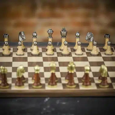 Schachspiel Classic II aus Holz und Massivmetall – Bild 9