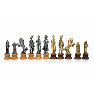 Schachspiel „Napoleon“ aus Holz und Metall