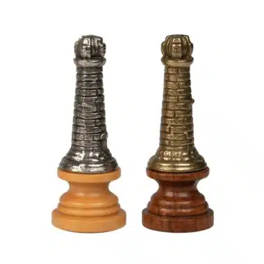 Medieval II Schachset aus Nussbaum- und Ahornholz & Schachspiel aus massivem Holz und Metall – Bild 14