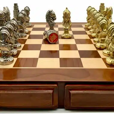 Medieval IV Schachset aus Ahornholz & Metall-Schachspiel – Bild 4