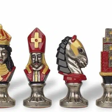 Alternative view of Handbemaltes Metallschachspiel Mittelalter II