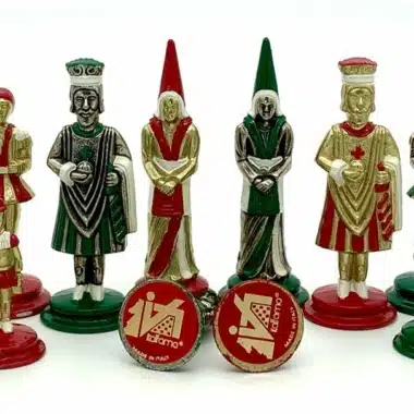 Camelot König Artus V Schachbrett aus Olive Ahornholz & handbemaltes Schachspiel aus Massivmetall – Bild 9