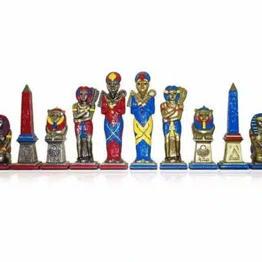 Jeu d'Echecs en Métal Peint à la Main "Égypte"