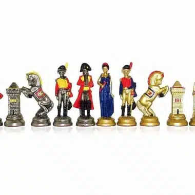 Jeu d'Echecs en Métal Peint à la Main "Napoléon Waterloo"