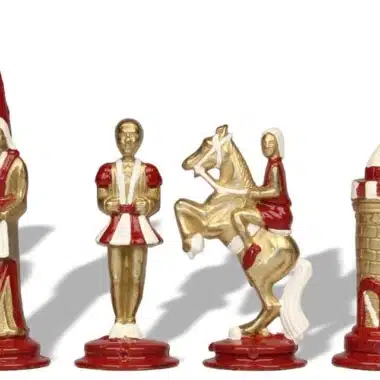 Camelot König Artus V Schachbrett aus Olive Ahornholz & handbemaltes Schachspiel aus Massivmetall – Bild 12
