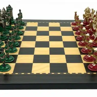Camelot König Artus X Holzschachbrett und handbemalte mittelalterliche Schachfiguren