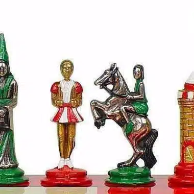 Camelot König Artus X Holzschachbrett und handbemalte mittelalterliche Schachfiguren – Bild 4