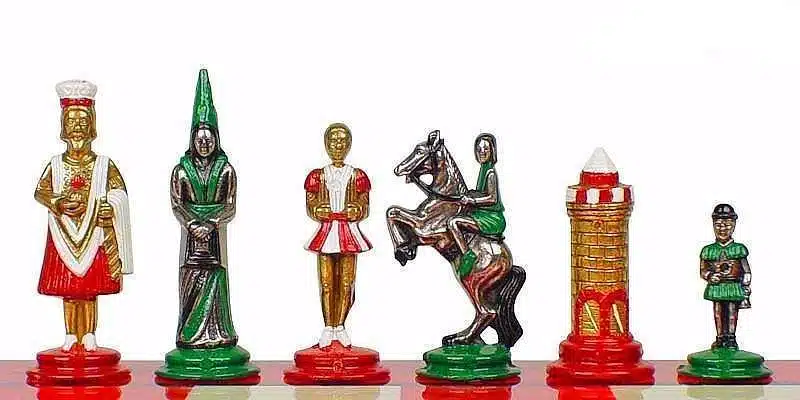 Camelot König Artus X Holzschachbrett und handbemalte mittelalterliche Schachfiguren – Bild 4