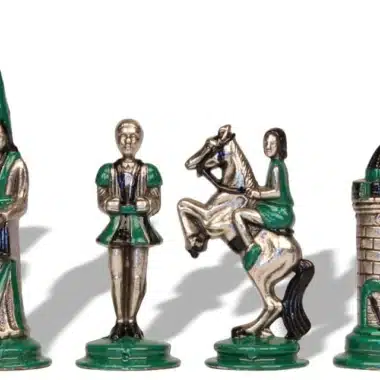 Camelot König Artus V Schachbrett aus Olive Ahornholz & handbemaltes Schachspiel aus Massivmetall – Bild 11