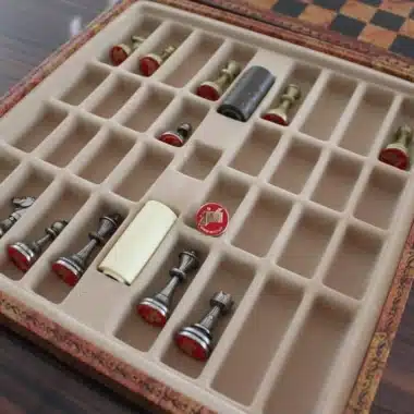 Set Süße Blumen Schachbrett aus Kunstleder & Schachspiel aus Metall – Bild 10