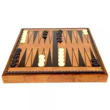 Florentine II Schachbrett als Backgammon-Brett mit Spielsteinen eingerichtet
