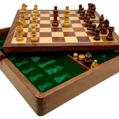 Reise-Magnetisches Schachset mit Holz-Aufbewahrungsfach – Bild 5