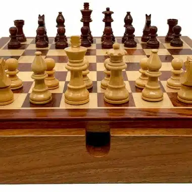 Reise-Magnetisches Schachset mit Holz-Aufbewahrungsfach – Bild 3