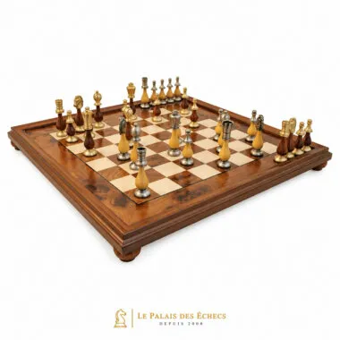 Arabic Style IX Set: Schachbrett aus Holz und Staunton-Figuren aus Holz und Metall