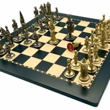 Camelot König Artus XI Set Holzschachbrett und Metallfiguren – Bild 3