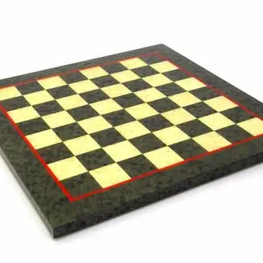 Ensemble "Camelot Roi Arthur V" Echiquier en Bois d'Erable Olive & Jeu d'Echecs en Métal Massif Peint à la Main