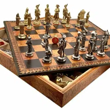 Alternative view of Set Grand Napoleon II Schachbrett mit Aufbewahrung und Metallschachspiel