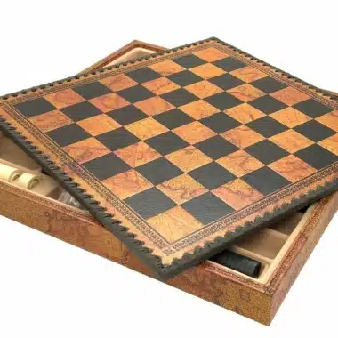 Set Süße Blumen Schachbrett aus Kunstleder & Schachspiel aus Metall – Bild 18