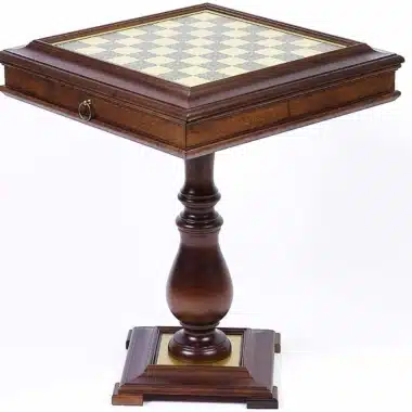 Set Grand Napoleon Table Holzschachbrett und Metallschachspiel – Bild 9