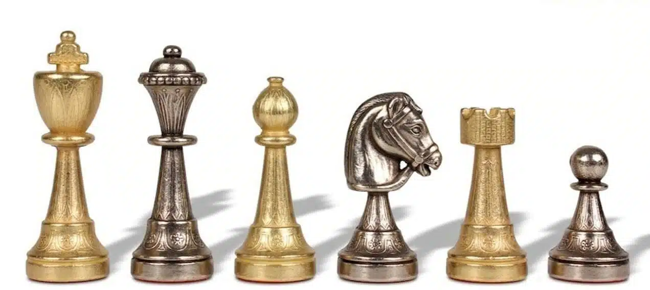 Staunton Mix III Set Schachbrett aus Mahagoni und Ahorn mit Stauraum & Schachspiel aus massivem Metall – Bild 4