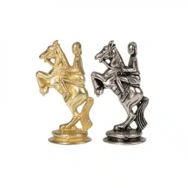 Camelot König Artus VII Kunstlederschachbrett & Schachspiel aus Massivmetall im Set – Bild 20