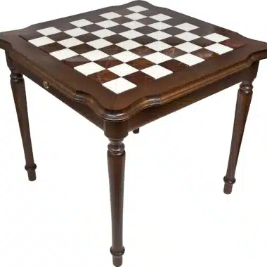 Set Staunton XL IV Schachtisch aus Holz und Carrara-Marmor & Schachspiel aus Holz und Marmor – Bild 4