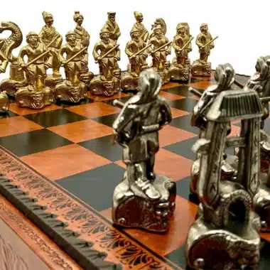 Samurai III Schachset mit Aufbewahrungsbox und Schachspiel aus Metall – Bild 3
