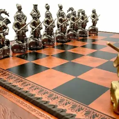 Samurai III Schachset mit Aufbewahrungsbox und Schachspiel aus Metall – Bild 4