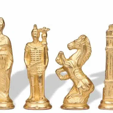 Römer vs. Barbaren Set: Schachbrett aus Kunstleder & Schachspiel aus Metall – Bild 6