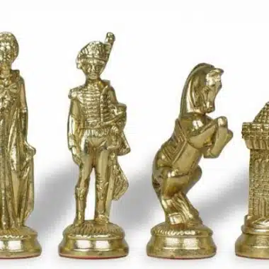 Set Grand Napoleon Table Holzschachbrett und Metallschachspiel – Bild 6