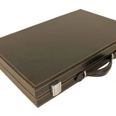 Alternative view of Elegantes Backgammon aus italienischem Kunstleder für die Reise Zusammenklappbar und magnetisch