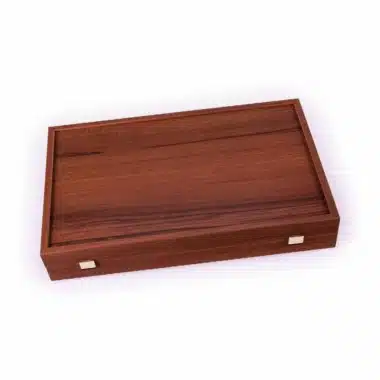 Backgammon Schichtholz Nussbaum mit seitlichen Stützen – Bild 3