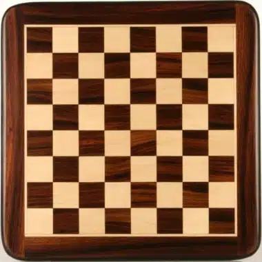César Set Rundes Schachbrett aus Rosenholz und Ahorn Matt & Schachspiel aus Holz und Metall – Bild 10