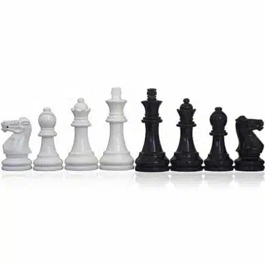 Zweifarbiges Schachspiel Schwarz-Weiß Modern aus Lackholz – Bild 8