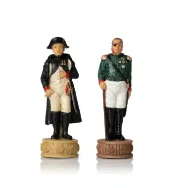 Set Napoleon Russlandfeldzug IV Schachspiel aus Kunstharz und Schachbrett aus grünem Kunstleder – Bild 13