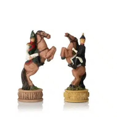 Set Napoleon Russlandfeldzug II Schachspiel aus Kunstharz und Schachbrett aus Kunstleder Schwarz – Bild 18